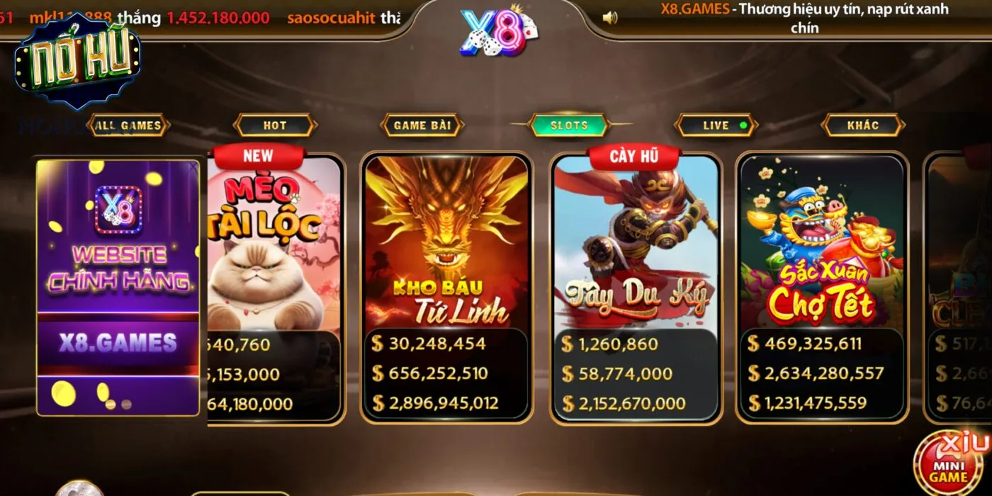 Chơi nổ hũ cực đã tại cổng game X8