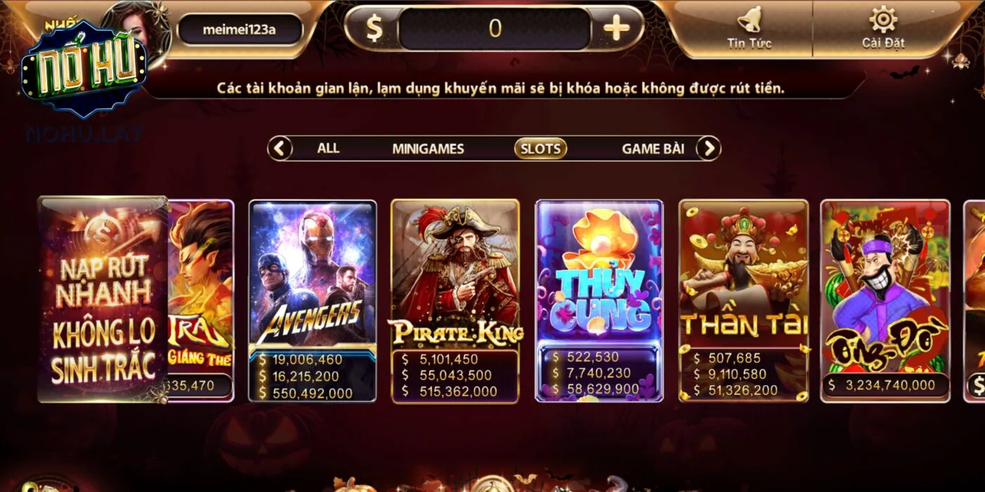 Kho game đa dạng tại cổng game Nhatvip